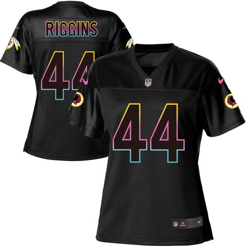 Nike Redskins #44 John Riggins Black Women's NFL Fashion Game Jersey - Click Image to Close